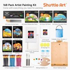 168 Pcs Artist Painting Kit  Deluxe Art Kit With Paint  Wooden Easel  Canvase   