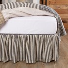Vhc Brands Ashmont Farmhouse Queen Bed Skirt Grey White Striped Cotton 60x80x16 