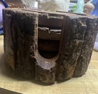 Vtg Mcm Rustic Natural Wood With Bark Wooden Log Coaster 5 Pc Set Home   Office