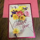 Thank You Card - Beautiful Flowers Blank Inside 5 x7  Hallmark Greeting Card