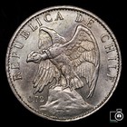Chile  1 Peso 1917  Unc Grade  Silver Coin