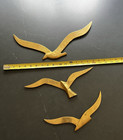 Set Of 3 Brass Seagulls Flying Birds Wall Hanging Mid Century Modern Mcm Vintage