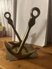 Vintage Solid Brass Anchor Bookends Nautical Coastal Decor