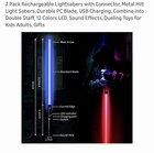 Star Wars Rechargeable Led Lightsabers 2 Pack Metal Hilt 12 Color Sound Effects