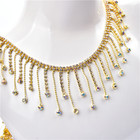 2 Yard Rhinestone Tassel Crystal Beaded Fringe Chain Trimming Sewing Diy Craft
