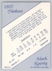 Mark Koenig 1927 1984 Lewis Yankees Ron Card Artwork Galasso Artist Renata Ny