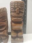 Vintage Hawaiian Hand Carved Wooden Tiki Totem  Statue Lot Of 4
