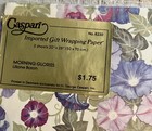 New Vintage  Caspari Danish Gift Wrapping Paper 2 Sheets Morning Glories Floral