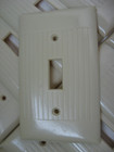 Vintage Sierra Brand Ribbed Ivory Bakelite Light Switch Cover Wall Plate   One