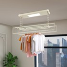 8 Rods Ceiling-mounted Clothesline Resealable Vertical Drying Rack Led Light 24w