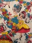 Rare Vtg 70s Big Eye Ballet Girls Cotton Canvas Novelty Retro Kitsch 44   x 5 Yard