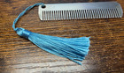Tiffany   Co  925 Sterling Silver Baby Comb With Blue Tassel Brush Hair