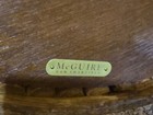 Vintage 70 s Mcguire Bamboo Rattan Sheaf Of Wheat Round Glass Top Dining Table
