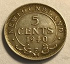 Canada - Newfoundland - George Vi - Silver 5 Cents - 1940c - Km-19 - Extra Fine