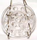 Vintage Clear Glass Flower Frog 16 Holes  Large 5  Diameter