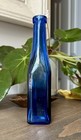 Vintage Cobalt Blue Glass Bottle Vase 6 75  Tall Square Base