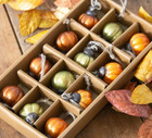 New Fall Primitive Vintage Style Pumpkin Ornaments Mercury Glass Mini 1 w 12pcs