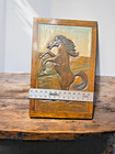 Vtg H p  Henry Putre Wooden Horse Relief Wall Art Black Beauty Signed  16 x12 