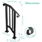 Handrails For Outdoor Steps Matte Black Wrought Iron Stair Railing For 1-2 Step