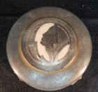 Art Deco Powder Puff Vanity Box 3 Unique Plastic Feet  Branded 