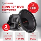 Crunch Crw12d4 12 Inch Max 4 Ohm Dual Voice Coil Car Subwoofer Speakers  2 Pack 