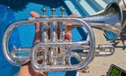 Engraved Henry Distin London Model Cornet W  Original Case     Serviced   Playable