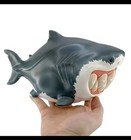 Shark Figurine Gray white Plastic Handheld Animal Theme Collectible  Figure Www