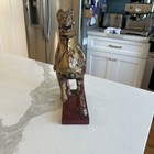 Antique Chinese Tang Dynasty Style Polychrome Gilt Hand Carved Wooden War Horse