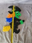 Vintage Halloween Witch On Broom Melted Popcorn Plastic Decoration 18   