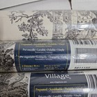 Village Black White Toile  Wallpaper Double Roll Quantity Of 4 Vintage