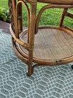 Mid Century Vintage 1970 s Bamboo Rattan 2 Tier Trolley Rolling Bar Storage Cart