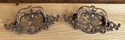  2174-two Large Antique Ornate Victorian Cast Brass Drawer Pulls 5 3 8    X 3      