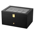 20 Slots Watch Box Organizer Wooden Watch Case Clear Top Jewelry Display Case