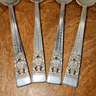 Oneida Coronation Pattern 4 Teaspoons Community Silverplate Flatware Vintage