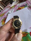 Gucci Quartz 3000l Watch Women Black Dial Gold Plated Round