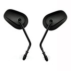 Long Stem Black Motorcycle Rear View Side Mirrors For Harley-davidson Road King