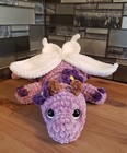 Crochet Flower Dragon 19  Long Handmade Amigurumi Gift Chenille Mystical Fantasy