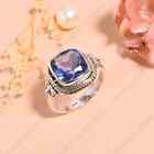 Blue Sapphire Ring 925 Sterling Silver Band  Statement Handmade Ring All Size
