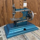 Vintage Casige Childs Toy Sewing Machine Britsh Zone Germany Turquoise Green