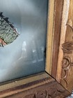 Oriental Asian Dragon Reverse Glass Painting Wooden Framed Wall Art