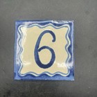Talavera Tile Mexican Pottery House Number 9 Or 6 Blue Border Vintage 4   