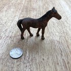Cast Iron Mini Horse Toy Figurine Chippy Paint As Is Vintage Antique Brown