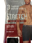 Nwt Hanes Ultimate Men s Boxer Briefs 3 Pack Stretch Tagless Black Size L 36-38