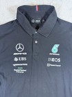 Mercedes Amg Petronas Shirt Mens Xl Black F1 Formula 1 Racing Polo Sponsor Logos
