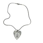 Waterford Cut Glass Heart Pendant Necklace Silver Tone Chain
