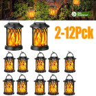 Led Flickering Flame Solar Hanging Lights Lantern Outdoor Garden Pathway Lamp