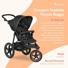 Hauck Runner 2 Compact Foldable Tricycle Jogger Buggy Stroller Pushchair  Black