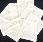 Vtg White Irish Linen 16    Napkins Embroidered Floral Rose Cutwork Sheer 1940s