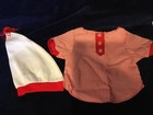 Teddy Bear Doll Striped Nightgown Hat   Slippers New Doll Clothes Tender Hearts