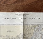 Vintage 1931 Approaches To Cape Fear River Nautical Chart Map - 45 5    X 35   